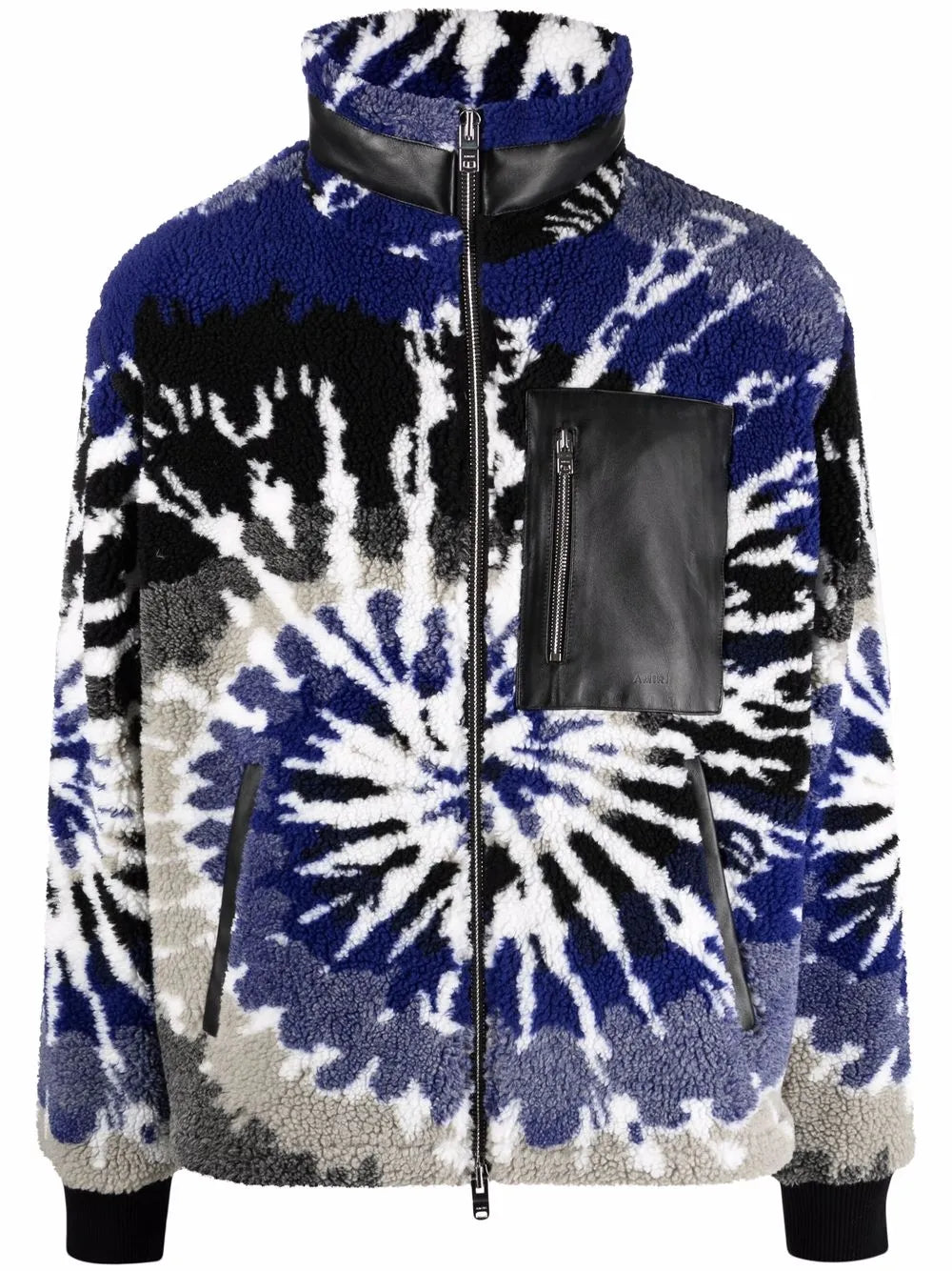tie-dye fleece zip-up jacket