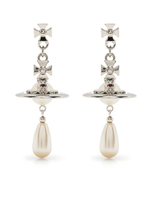 Orb crystal-embellished drop earrings