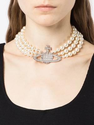 Orb pearl-detail necklace
