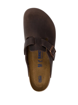 buckle-fastening mules