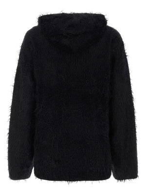 hooded wool cardigan