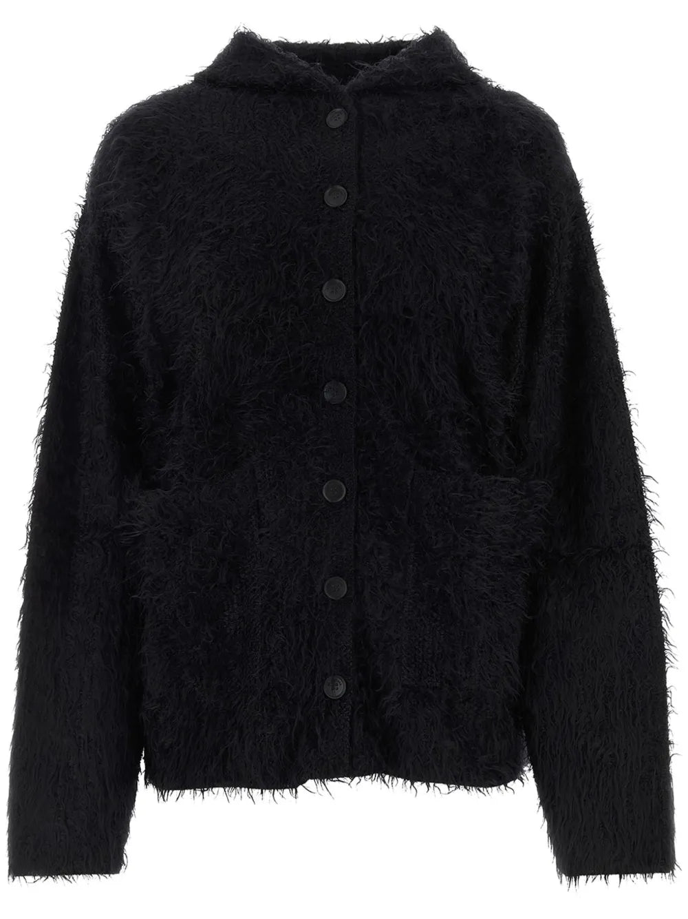 hooded wool cardigan