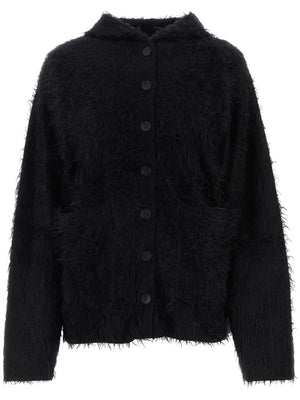 hooded wool cardigan