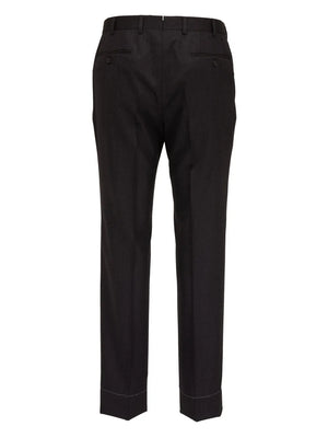 straight-leg tailored wool trousers