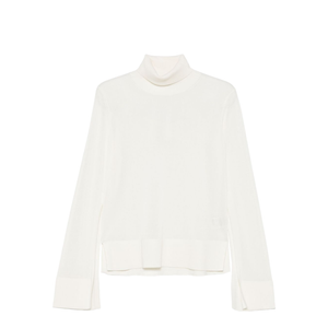 White High-Neck Knit Top