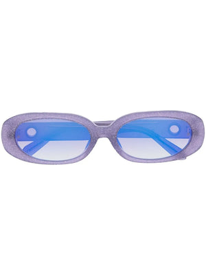 round-frame glitter sunglasses