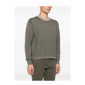 Virgin-Wool Jumper with All-Over Jacquard Signature Logo
