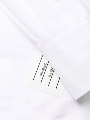 pleat-detail cotton shirtdress
