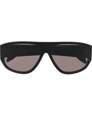 Graffiti-print square-frame sunglasses