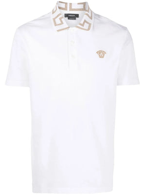 Embroidered cotton polo shirt