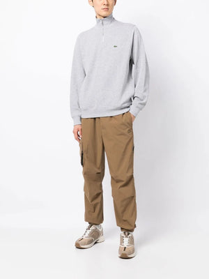 high-neck fine-ribbed sweatshirt