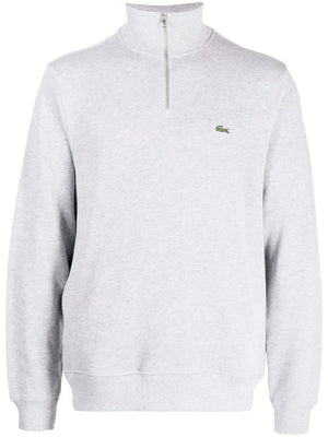 high-neck fine-ribbed sweatshirt