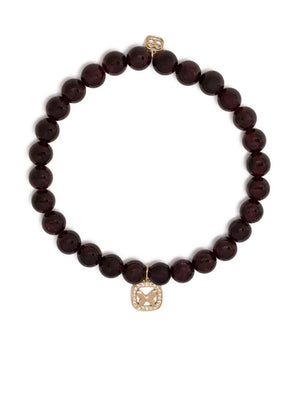 14kt yellow gold ruby beaded bracelet