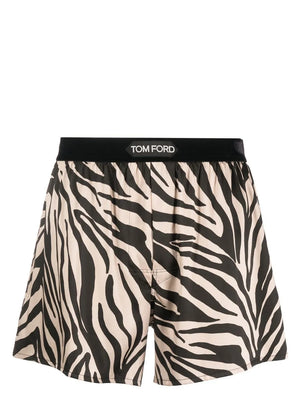 zebra-print silk boxers