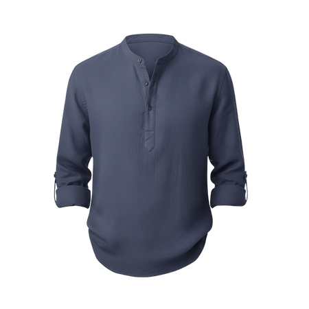 CAPRI LINEN SUMMER SHIRT NAVY BLUE