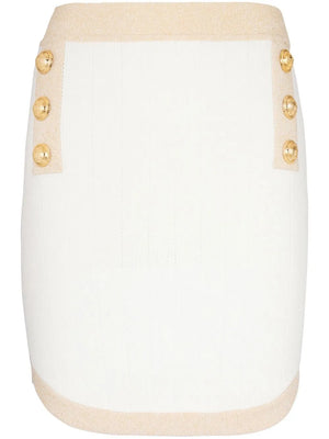 button-embellished knitted miniskirt