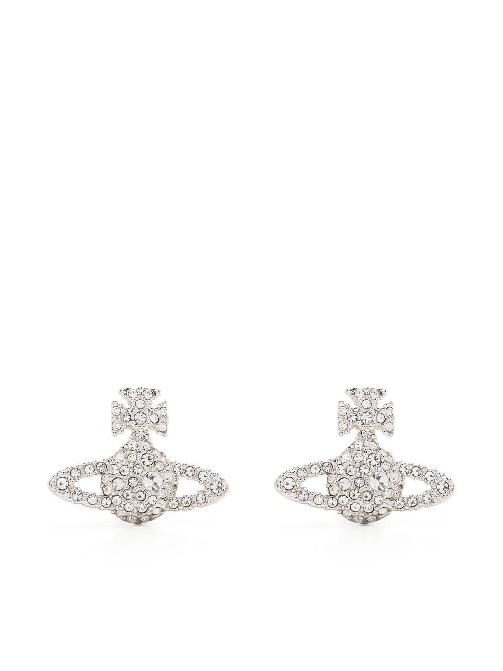 crystal-embellished logo stud earring