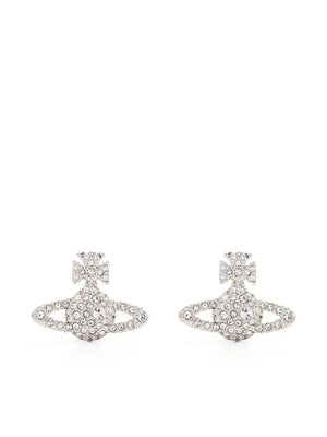 crystal-embellished logo stud earring