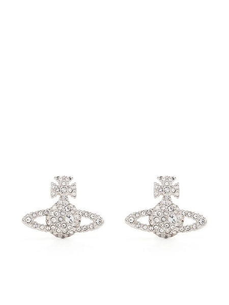 crystal-embellished logo stud earring