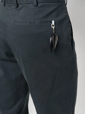 feather-detail chino trousers