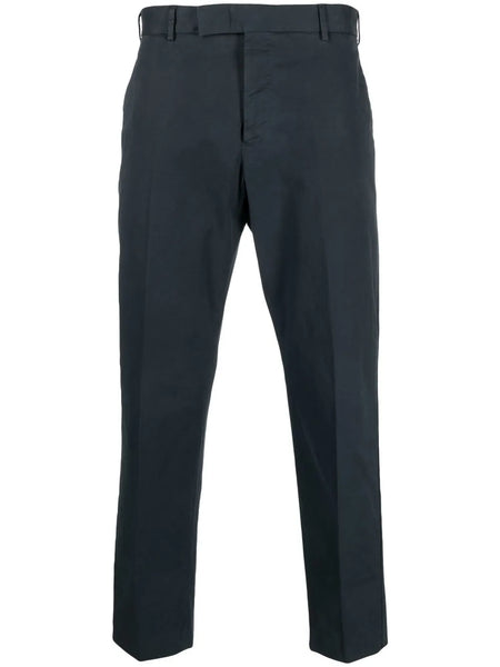 feather-detail chino trousers
