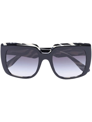 Zebra oversized square-frame sunglasses