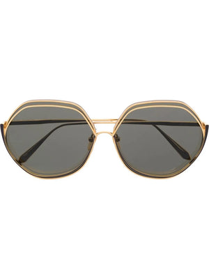 rounded hexagonal-frame sunglasses