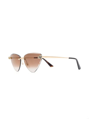 panther-plaque cat-eye sunglasses