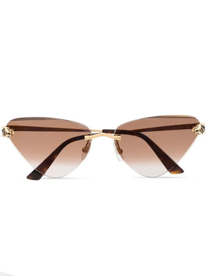 panther-plaque cat-eye sunglasses
