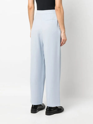 pleat-detail straight-leg trousers