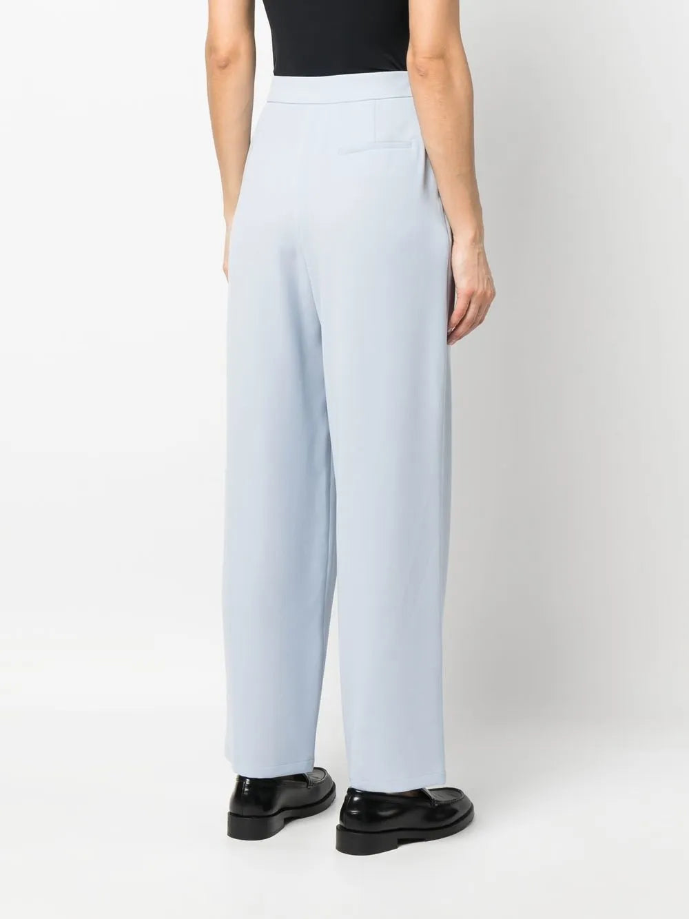pleat-detail straight-leg trousers
