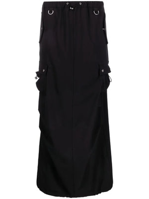 tailored cargo maxi skirt