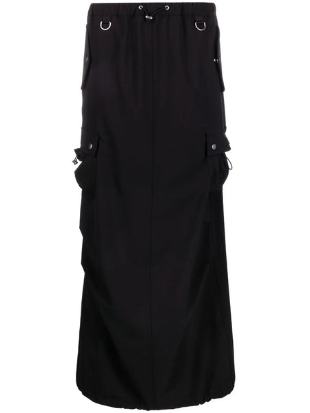 tailored cargo maxi skirt