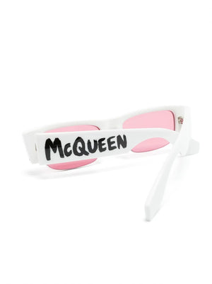 Graffiti slashed rectangle sunglasses