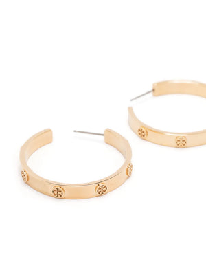 embossed-logo hoop earrings