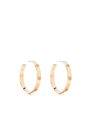 embossed-logo hoop earrings