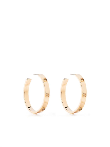 embossed-logo hoop earrings