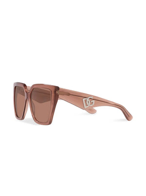transparent-frame logo-plaque sunglasses