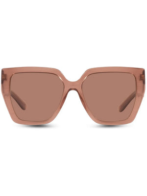 transparent-frame logo-plaque sunglasses