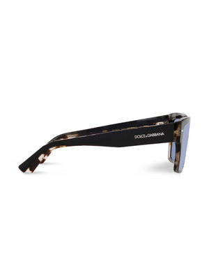 tortoiseshell-detail mirrored-lense sunglasses