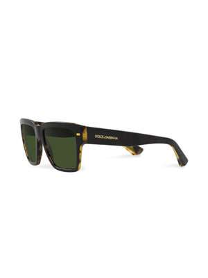 tortoiseshell-detail logo-arm sunglasses
