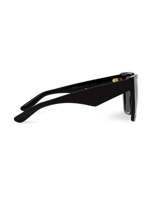square-frame logo-arm sunglasses