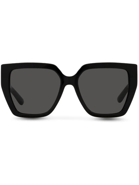 square-frame logo-arm sunglasses