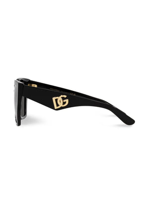 square-frame logo-arm sunglasses