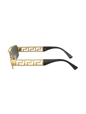 Greca-detail rectangle-frame sunglasses