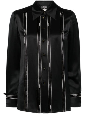 1994 logo-print silk shirt