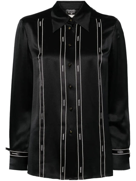 1994 logo-print silk shirt