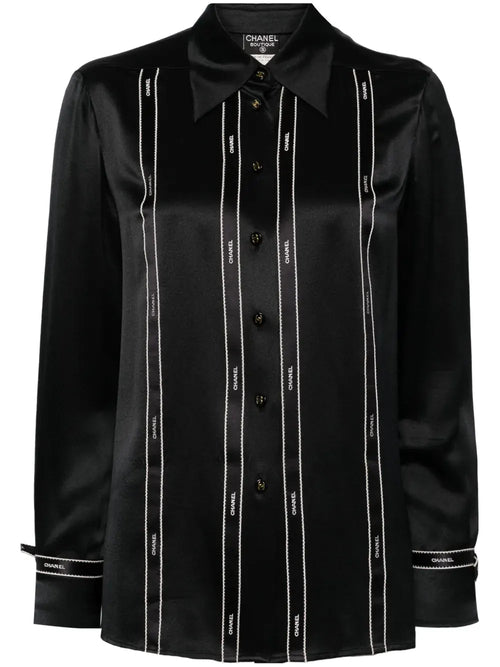 1994 logo-print silk shirt
