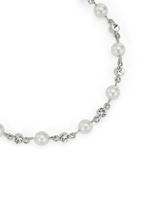 logo-charm pearl-detail anklet
