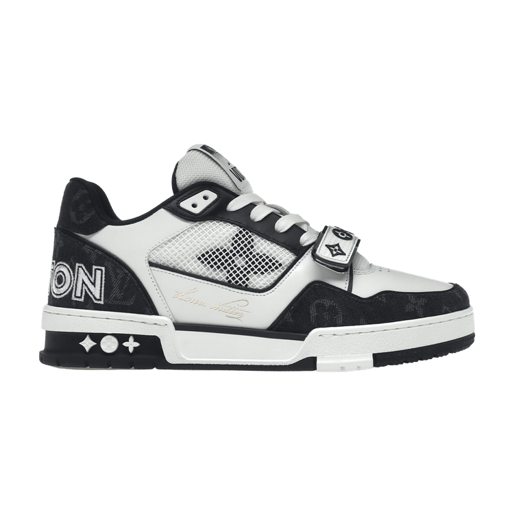 Louis Vuitton Trainer Low Velcro Strap - Black Monogram Denim